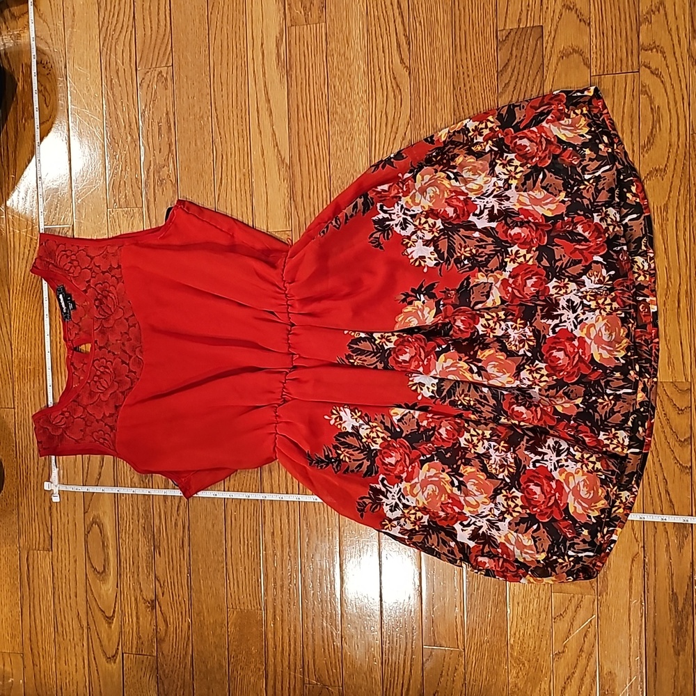 Red floral dress